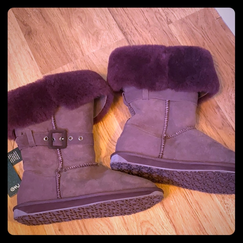 Purple Sheepskin Emu Boots